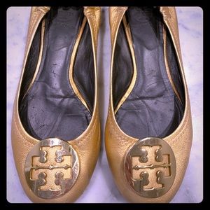 Tory Burch Gold Reva flats